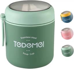 Pote Térmico Com Colher Para Alimentos Pote Térmico para Frutas e Sopa Em Aço Inox 530ml (Verde)