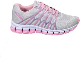 Tênis Esportivo Feminino, Preto e Rosa, Solado Flexível, Running e Caminhada mega oly