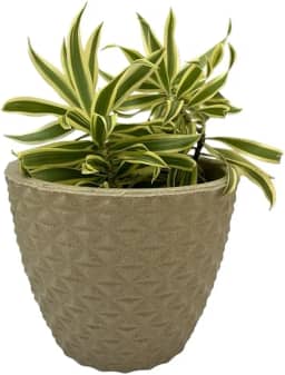 VASO POLIETILENO CONE BERLIAN GOLD 3D DECORATIVO P/PLANTAS/JARDINS/ESCRITÓRIOS LUXO (BEGE)