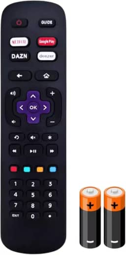 Controle Remoto para TV Compatível com AOC Roku Smart LED, Compatível com Modelos S5195, 32S5195, 43S5195, com Teclas Netflix e Google Play, com pilhas inclusa