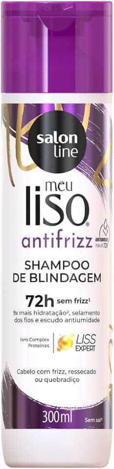Salon Line, Shampoo, Meu Liso Antifrizz, Vegano - Para Cabelos Lisos e Ondulados, 300ml