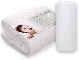 Kit Lencol Elastico e Protetor de Colchao Capa Protetora Impermeavel de Berco para Bebe 100% Algodão