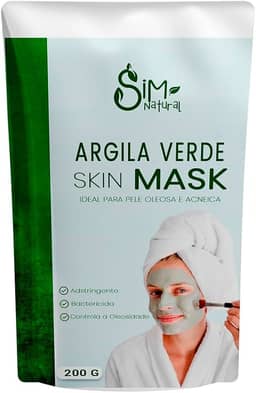 Argila Verde Skin Mask Ideal para Pele Acneica e Oleosa - Máscara Facial e Corporal 200g