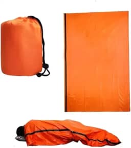 Saco de Dormir Térmico de Emergência Portátil Para Camping Trilha e Sobrevivência Ultraleve Dobrável Retém Calor À Prova d'Água e Vento