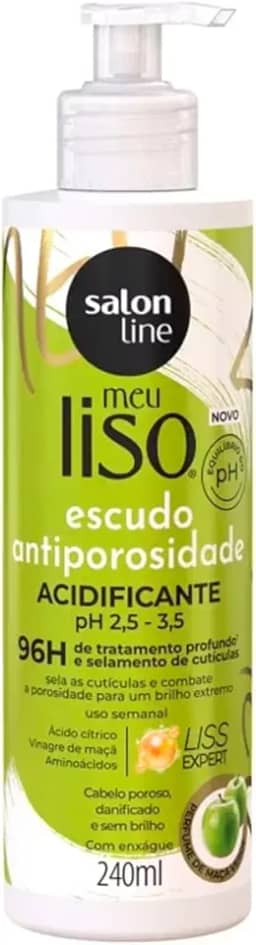 Salon Line, Acidificante, Meu Liso, Escudo Antiporosidade, Vegano - Para Cabelos Lisos, 240ml