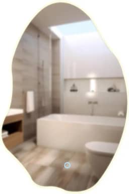 Espelho Orgânico Iluminação LED Touch, 90x60cm Bivolt, Elegante Moderno, MR-BH003, Alira Home