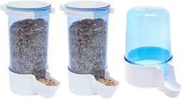 Kit Com 2 Comedouros Automáticos de Sementes e 1 Bebedouro Para Calopsitas Agapornis e Periquitos