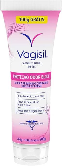 Vagisil Sabonete Líquido Íntimo Feminino em Gel, Odor Block, Tripla Proteção Contra Odores, Leve 300ml e Pague 200ml