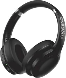 Basike Fone de Ouvido Bluetooth, ANC Cancelamento de Ruído Ativo Headphone Bluetooth 5.3+EDR, Som Surround 3D, Headset com Microfone, Certificação Hi-Pure Audio, 30 horas reprodução, Y6 (Preto)
