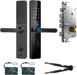 Fechadura Eletronica com Touch Screen, Fechadura Inteligente, Fechadura Digital Biometria por Impressão Digital, Adequado para portas com espessura de 5 cm ou mais