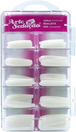 Unhas Postiças Realista Bailarina, 100 Unidades, Arte Sedução