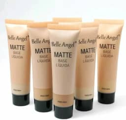 Base Facial Matte Belle Angel Alta Cobertura Natural Bege (Bege 03, Médio)