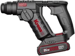 Martelete Perfurador/Rompedor Kress KUC50 20V Brushless | SDS-Plus, 1.7J, 0–5.300 ipm, 2 Baterias 2.0Ah, Mandril com Adaptador, Maleta Plástica | Leve, Compacto e 3 em 1