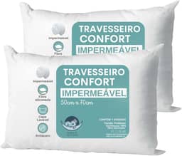 Travesseiro Kit 2 unidades Antialérgico Impermeável 50x70 Super Macio