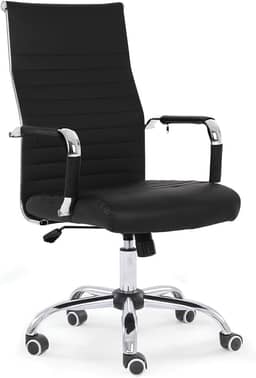 Cadeira de Escritório Moob Chicago Presidente Giratória Com Encosto Prolongado e Função Relax Preta