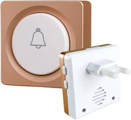 Campainha Sem Fio Wireless Inteligente Bivolt Residencial Comercial com Botão Emergencial para Comunicação com Idosos 38 Sons Premium (Dourada)