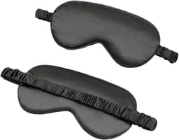 Máscara de dormir com enchimento de camada dupla e tira elástica para uma noite de sono perfeita (Preta)