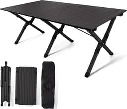 Mesa Dobrável 120cm Resistente Para Camping Garden Life Acampamentos Churrascos Piqueniques Caminhadas Pesca (Preto)