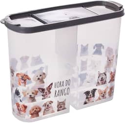 Porta Pote Ração 2,4kg Petisco Tampa Vedada Antiformiga, Plasútil Cor: Cinza