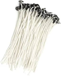 Kit 100 Pavios de Algodão Branco 15cm 2,5mm Grosso para Velas Artesanais