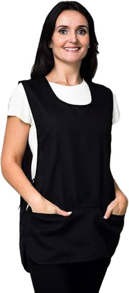 Avental Bata Oxford Liso Frente e Costa Com 2 Bolsos