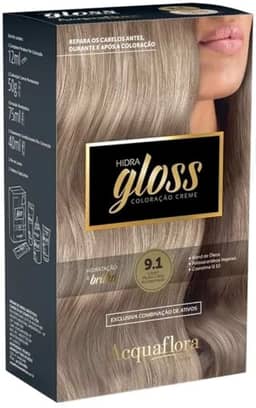 Acquaflora 9.1 Louro Muito Claro Acinzentado Kit Coloracao Hidra Gloss