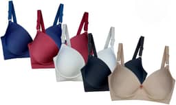 Kit 5 Sutiãs Sutian Soutien Sutien Plus Size Reforçado Bojo