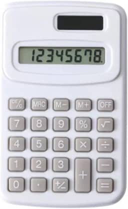 Calculadora Eletrônica de 8 Dígitos com Energia Solar e Bateria – Mini Calculadora Portátil para Escola, Escritório, Contabilidade, Estudos e Uso Diário – Teclas Suaves e Visor Grande (Branca)