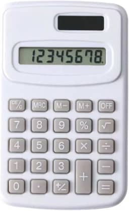 Calculadora Eletrônica de 8 Dígitos com Energia Solar e Bateria – Mini Calculadora Portátil para Escola, Escritório, Contabilidade, Estudos e Uso Diário – Teclas Suaves e Visor Grande (Branca)