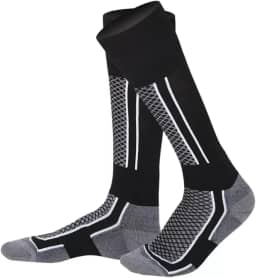Meias de Esqui Masculinas 3 Pares Meias Térmicas de Inverno para Esportes, Caminhadas e Montanhismo, Térmicas para Neve e Esqui, Botas Longas, Preto, Tamanho 35-45, 3 Pares