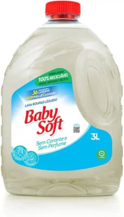 Lava Roupas Líquido Baby Soft Max Cuidado - 3l