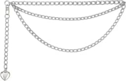 Cinto Feminino Corrente 3 Camadas Elegante Versátil Prata e Dourado