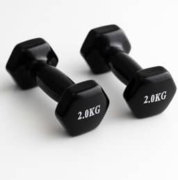 Kit de Halteres Sextavado Emborrachado 2Kg Preto MK FIT - Academia - Musculação - Fisioterapia - Fortalecimento -