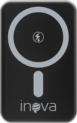 Power Bank 10000mAh com Caregamento por inducǎo, Carregador Sem Fio Portátil Magnético com Cabo Tipo-C 20W PD Carregamento Rápido, Compativel com Celulares ioS e Android (Preto, Amperes Horas, 10000)