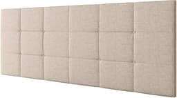Cabeceira Estofada Suspensa Bia 1.60 Cama Box Queen Decoração Quarto Queen Móveis (Bege Linho)