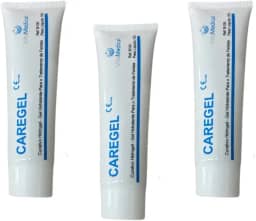 Pomada Curativo Caregel Hidrogel 85g | Kit com 3 Unidades | Gel Hidratante e Absorvente para Feridas | Tratamento de Úlceras, Queimaduras, Cortes e Abrasões