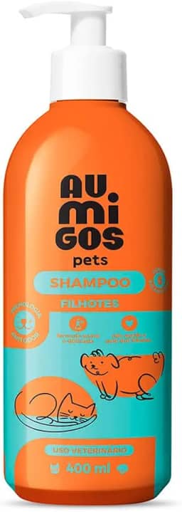 AU.MIGOS Pet Shampoo Filhotes 400ml - Cão, Gato - 3 meses a 12 meses - Sabonete - Limpa e hidrata sem causar ressecamentos a pele do filhote