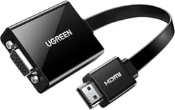 UGREEN Adaptador HDMI para VGA ativo com entrada de áudio de 3,5 mm HDMI macho para VGA fêmea até 1080P para PC laptop Ultrabook Raspberry Pi Chromebook preto