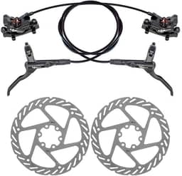 Freio disco hidráulico alumínio RX 4 pistões dianteiro e traseiro com rotores