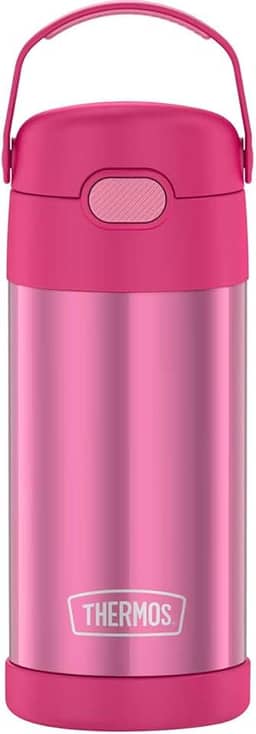 Thermos Garrafa infantil Carros Funtainer, aço inoxidável, 354 ml, rosa