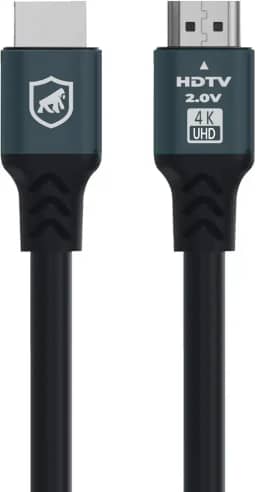 Gshield Cabo HDMI 2.0 4K UHD HDR Áudio e Video 2 Metros, Revestido em Nylon Ballistico, Survivor, Preto
