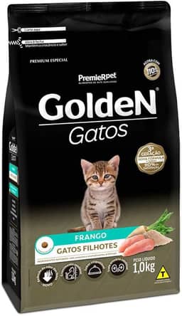 Ração Golden Gatos Filhotes Sabor Frango - 1kg Premier Pet Filhotes
