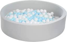 UHAPPYEE Piscina de bolas macia extra grande para crianças, piscina de espuma de 129,5 x 30 cm para bebês e crianças, bola redonda macia para crianças, crianças, piscina de espuma de memória interna, bola redonda sem bolas - cinza