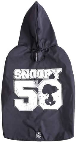 Capa de Chuva Zooz Pets Snoopy Preta para Cães - Tamanho P