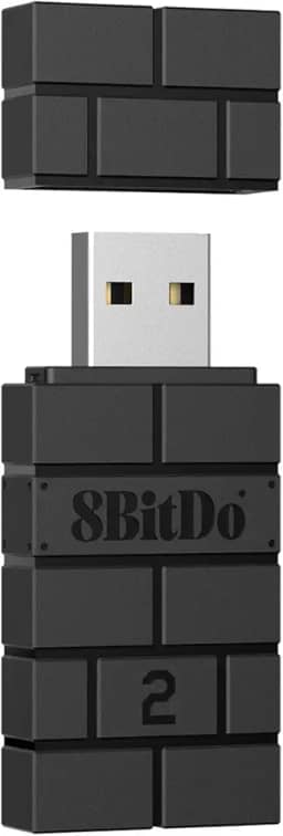 8BitDo Adaptador USB sem fio 2 para Switch/Switch 2, Windows PC, Mac e Raspberry Pi, compatível com controle Xbox Series X e S, controle Bluetooth Xbox One, Switch Pro e PS5 (preto)