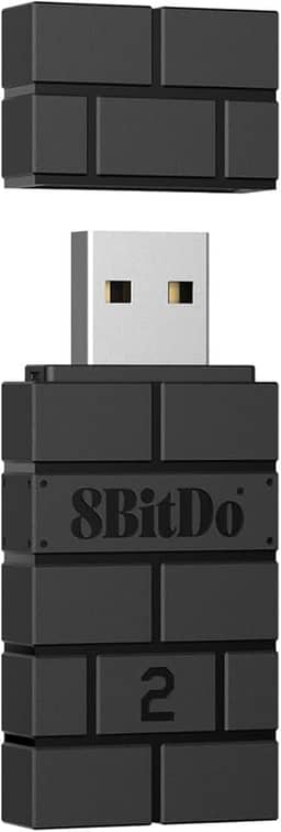 8BitDo Adaptador USB sem fio 2 para Switch/Switch 2, Windows PC, Mac e Raspberry Pi, compatível com controle Xbox Series X e S, controle Bluetooth Xbox One, Switch Pro e PS5 (preto)