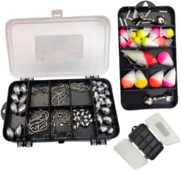 Maleta de Pesca Boias Anzois Chumbo Isca Guizo Girador Snap