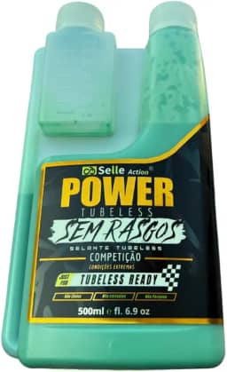 Selante Power Tubeless 500ml - Vedação até 10mm - Competições e Condições Extremas - 100% Biodegradável