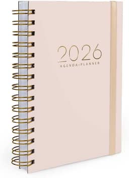 Agenda Planner Diária 2026 Minimalista Amarelo Manteiga