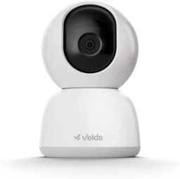 Câmera Inteligente 360° Wi-Fi Velds, 1080 Full HD, Visão Noturna, Rastreamento de Movimento, Detecção de Som, Áudio Bidirecional, Até 256GB de Armazenamento Local, Branco